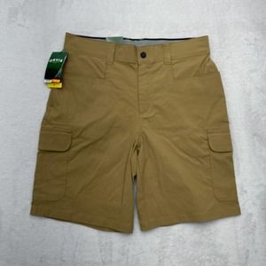 Orvis Mens Cargo Shorts 32 Brown Outdoor Active Performance Hiking
